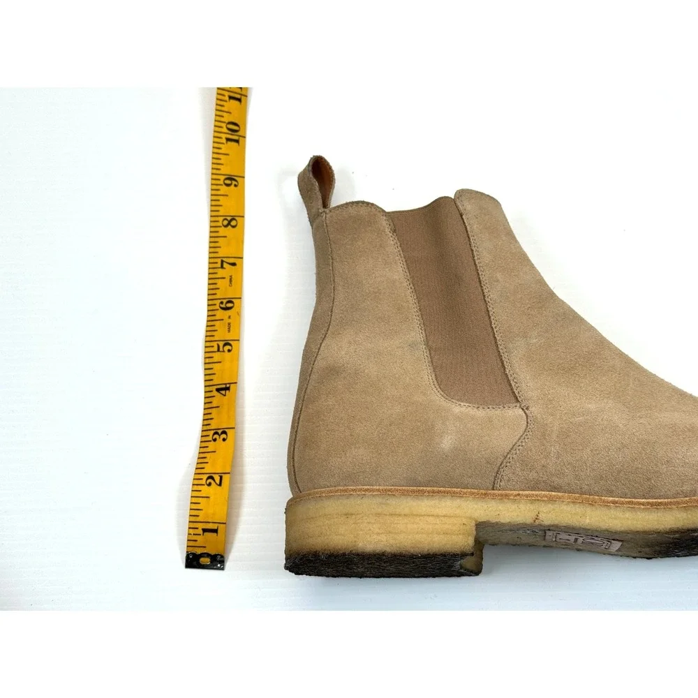 ORO Alicante Crepe‎ Chelsea Boots Mens 12 $385 Suede Pull on Round Toe Ankle Tan